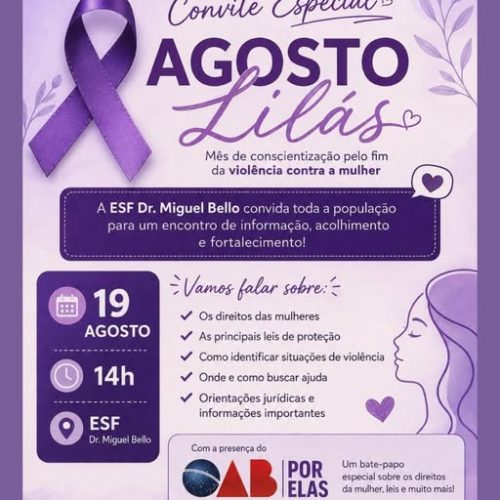 Agosto Lilás promove encontro sobre proteção e direitos das mulheres em Santa Rita