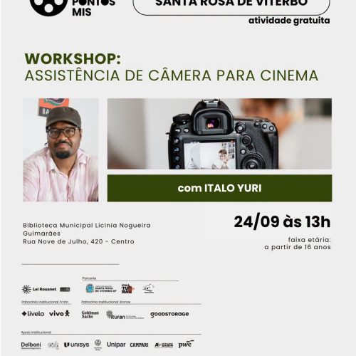 Santa Rosa de Viterbo recebe workshop gratuito sobre assistência de câmera para cinema