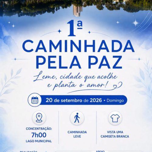 Leme promove 1ª Caminhada pela Paz no dia 20 de setembro