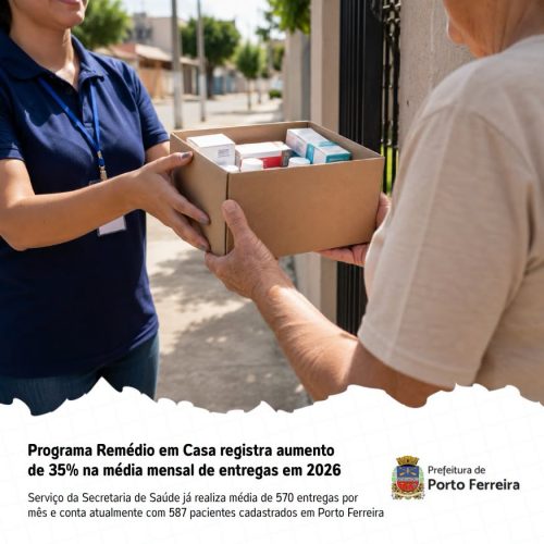 Remédio em Casa cresce 35% e já soma quase 4 mil entregas em Porto Ferreira