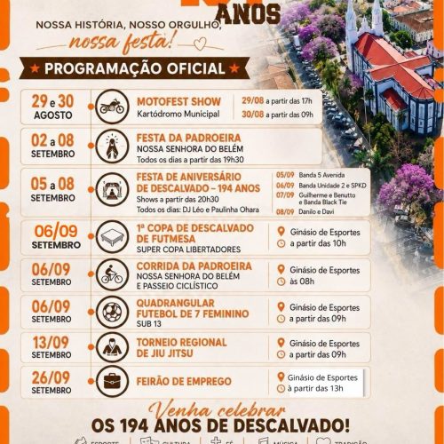 Descalvado prepara programação especial para celebrar 194 anos