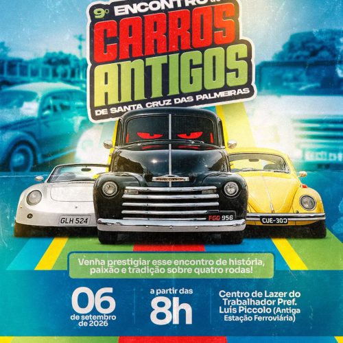 9º encontro de carros antigos acontece em Santa Cruz das Palmeiras