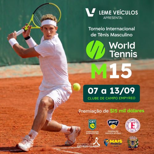 Leme recebe torneio internacional de tênis entre 7 e 13 de setembro