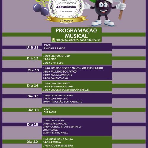 Casa Branca (SP) recebe 10º Festival Gastronômico da Jabuticaba