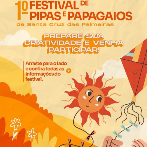 Santa Cruz das Palmeiras promove 1º Festival de Pipas e Papagaios em 7 de setembro