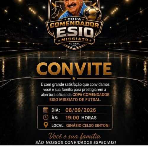 Copa Comendador Esio Missiato de futsal começa nesta terça-feira 08/09 em Santa Rita