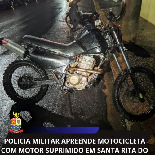 Motocicleta com motor adulterado é apreendida pela PM em Santa Rita do Passa Quatro