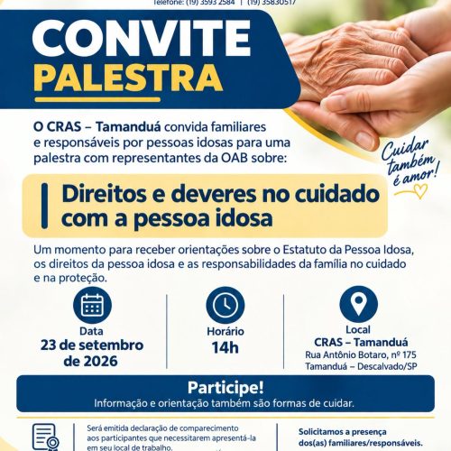 Descalvado promove palestra sobre direitos e cuidados com a pessoa idosa