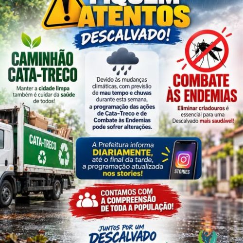 Descalvado alerta para possíveis mudanças nas ações do Cata-Treco e combate à dengue