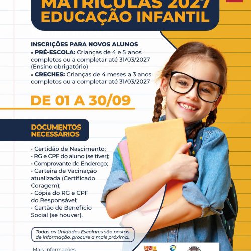 Prefeitura de Leme (SP) informa que as matrículas para a Educação Infantil de 2027 estão abertas