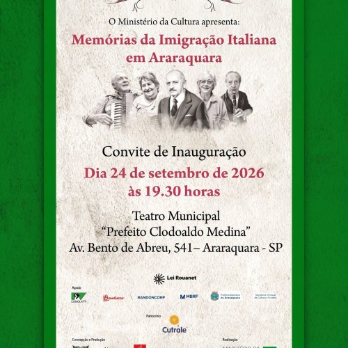 Araraquara recebe projeto sobre a memória da imigração italiana nesta quinta-feira (24/09)