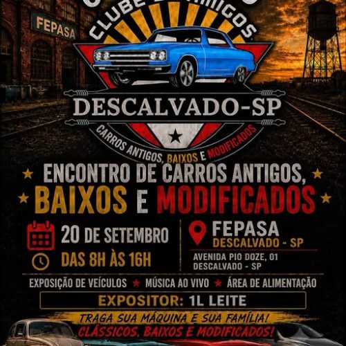 Descalvado recebe encontro de carros antigos, baixos e modificados neste domingo (20/09)