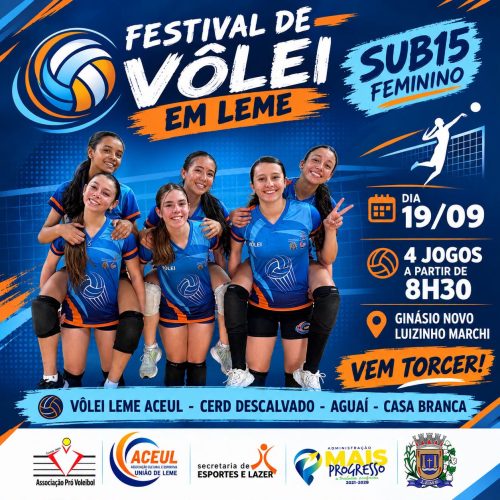 Leme (SP) recebe Festival de Vôlei Sub-15 feminino neste sábado (19/09)