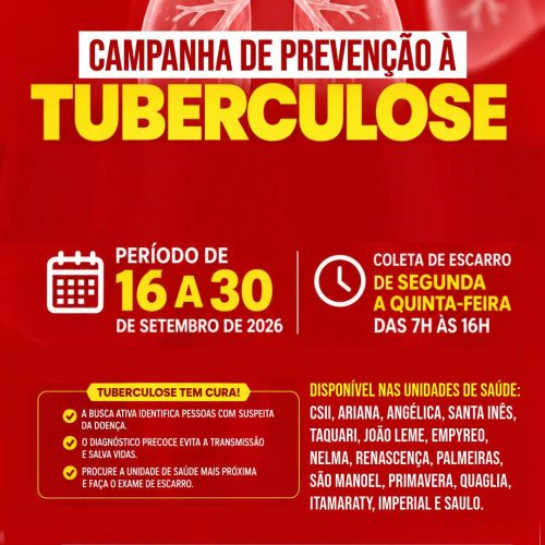 Leme realiza campanha para prevenção e diagnóstico da tuberculose