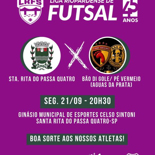 Santa Rita do Passa Quatro joga hoje (21/09) pela Liga Riopardense de Futsal