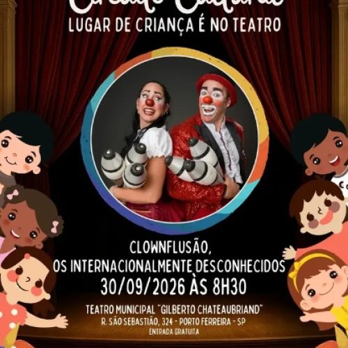 Teatro Municipal de Porto Ferreira recebe espetáculo gratuito para crianças nesta quarta-feira (30/09)