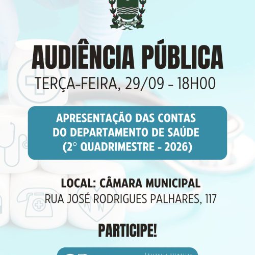 Audiência pública apresenta contas da Saúde de Santa Rita do Passa Quatro nesta terça-feira