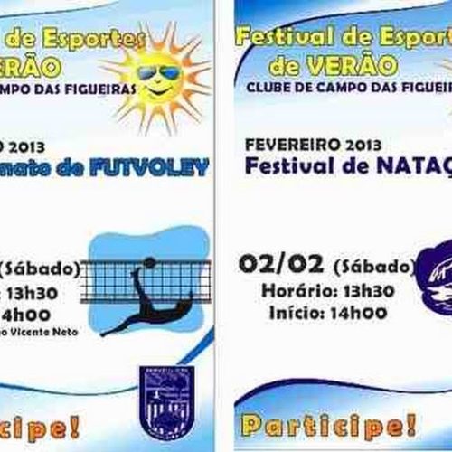 Torneio de Futvolei e Festival de Natação no final de semana no Clube de Campo