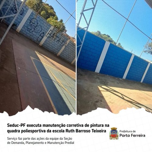 Porto Ferreira reforça manutenção em quadras e prédios da rede municipal de ensino