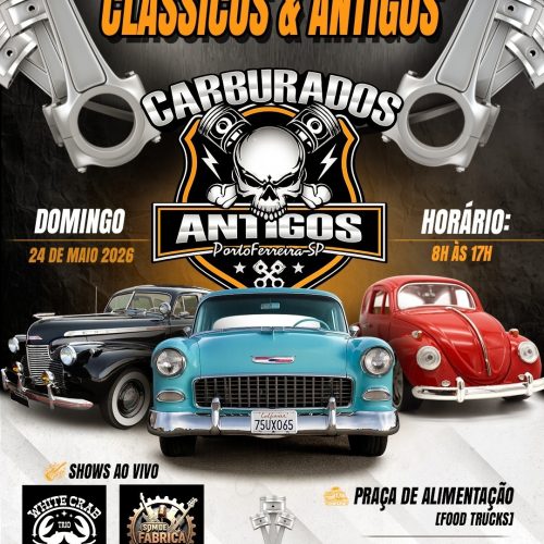 Encontro de clássicos e antigos reúne carros históricos e shows em Porto Ferreira