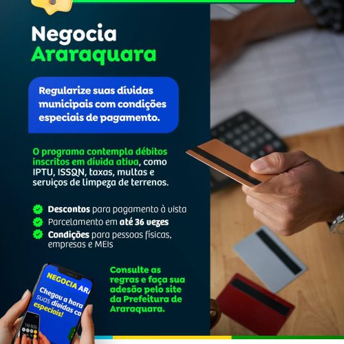 Araraquara prorroga prazo para contribuintes aderirem ao Negocia Araraquara