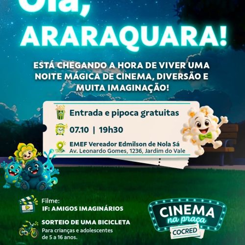 Araraquara recebe sessão gratuita do Cinema na Praça COCRED