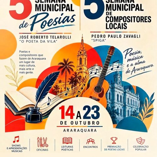 Araraquara reúne poesia e música em programação cultural de nove dias