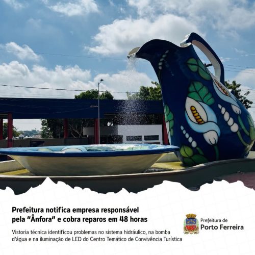 Prefeitura notifica empresa para reparar problemas na Ânfora em Porto Ferreira