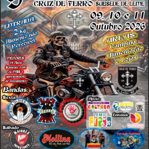 Cruz de Ferro celebra 9º aniversário com três dias de rock e motociclismo em Leme (SP)