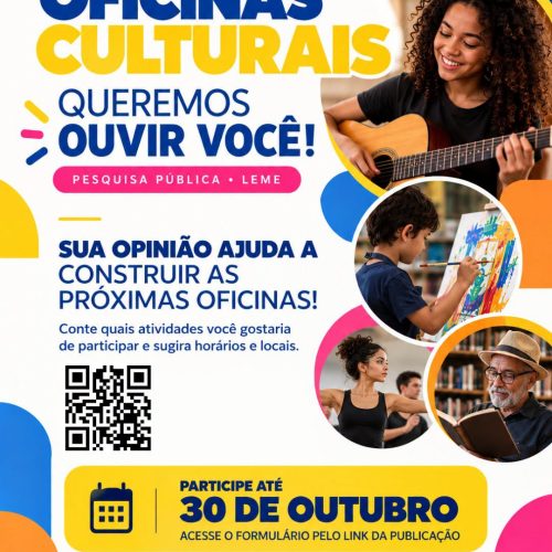 Leme realiza pesquisa para definir próximas oficinas culturais