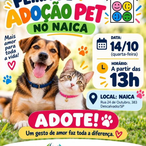 Feira de adoção em Descalvado busca novos lares para cães e gatos nesta quarta-feira
