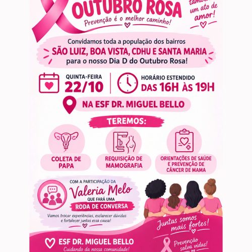 Santa Rita do Passa Quatro (SP) promove “Dia D do Outubro Rosa” com atendimento estendido