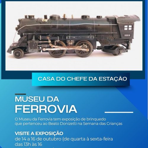 Tambaú expõe trem de brinquedo que pertenceu ao Beato Donizetti durante a Semana das Crianças