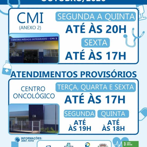 Prefeitura de Leme divulga horários de atendimento do CMI e do Centro Oncológico
