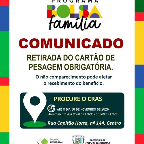 Prefeitura de Casa Branca (SP) inicia pesagem obrigatória para beneficiários do Bolsa Família