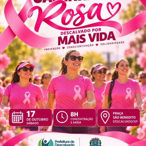 Caminhada Rosa mobiliza Descalvado pela prevenção ao câncer de mama