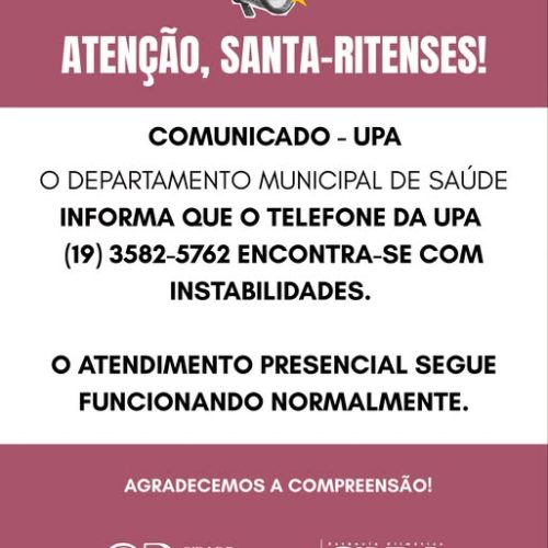 Telefone da UPA de Santa Rita do Passa Quatro apresenta instabilidade