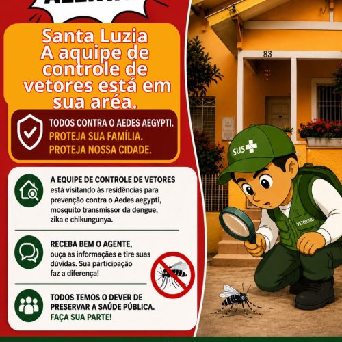 Equipe de controle de vetores visita residências no bairro Santa Luzia, em Porto Ferreira