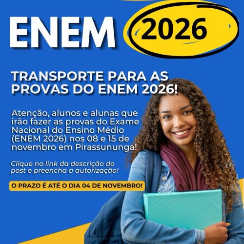 Prefeitura de Tambaú oferecerá transporte para estudantes que farão o Enem 2026