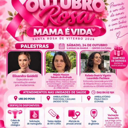 Santa Rosa de Viterbo realiza Dia D do Outubro Rosa neste sábado