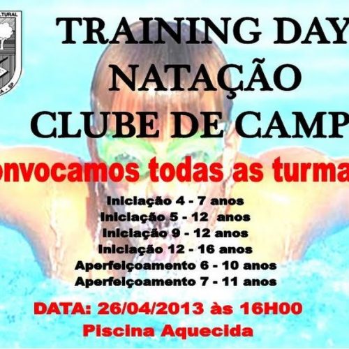 Training Day de Natação do Clube de Campo das Figueiras ocorre sexta feira