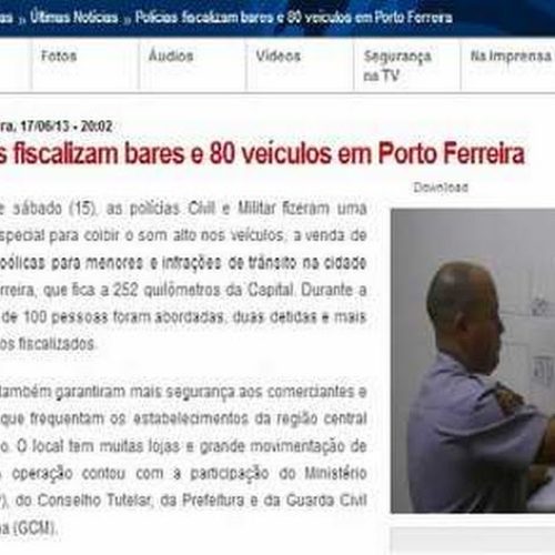 Operação da PM e PC em Porto Ferreira é destaque no Site da Segurança Pública