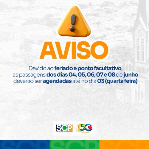 Santa Cruz das Palmeiras antecipa agendamento de passagens para período de feriado