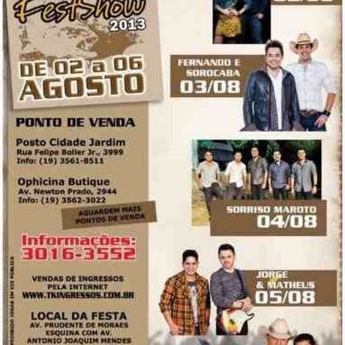 Pirassununnga: FestShow é novo nome dado para a festa de aniversário da cidade