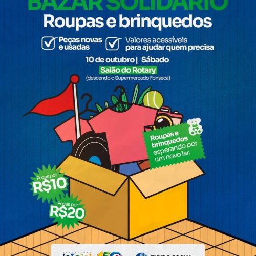 Bazar Solidário reúne roupas e brinquedos com preços acessíveis em Santa Cruz das Palmeiras