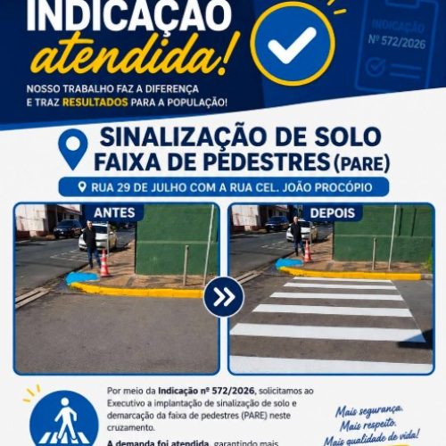Sinalização é implantada no cruzamento das ruas 29 de Julho e Cel. João Procópio, em Porto Ferreira