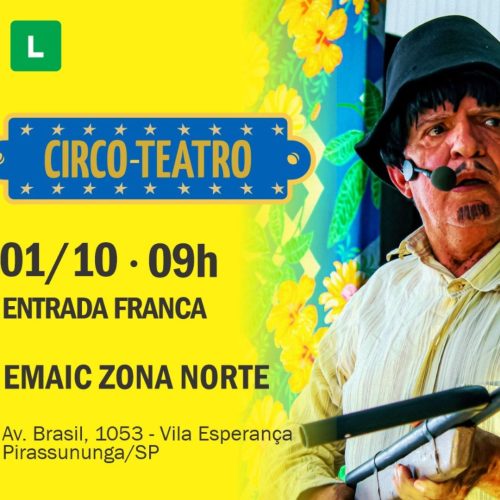 Circo-Teatro chega a Pirassununga com espetáculo gratuito para todas as idades