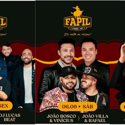 FAPIL 2025 anuncia shows: Menos é Mais, João Bosco & Vinícius e Ana Castela