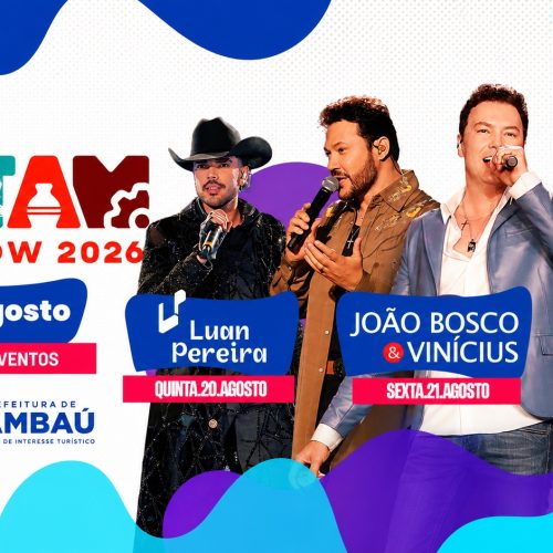 Tambaú recebe a Fictam Exposhow 2026 com grandes atrações musicais