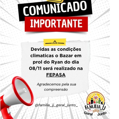 Atenção Porto Ferreira! É neste sábado o “Bazar Beneficente em prol do Ryan”